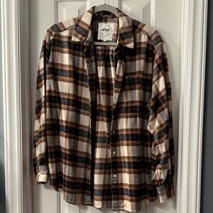 Aerie Anytime Fave Flannel Button Down Shirt